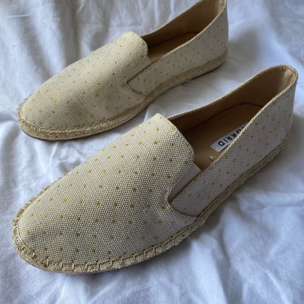 Torrid Tan & Gold Polka Dot Espadrille Flats